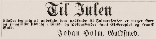 Holm rekalme fra 1876.